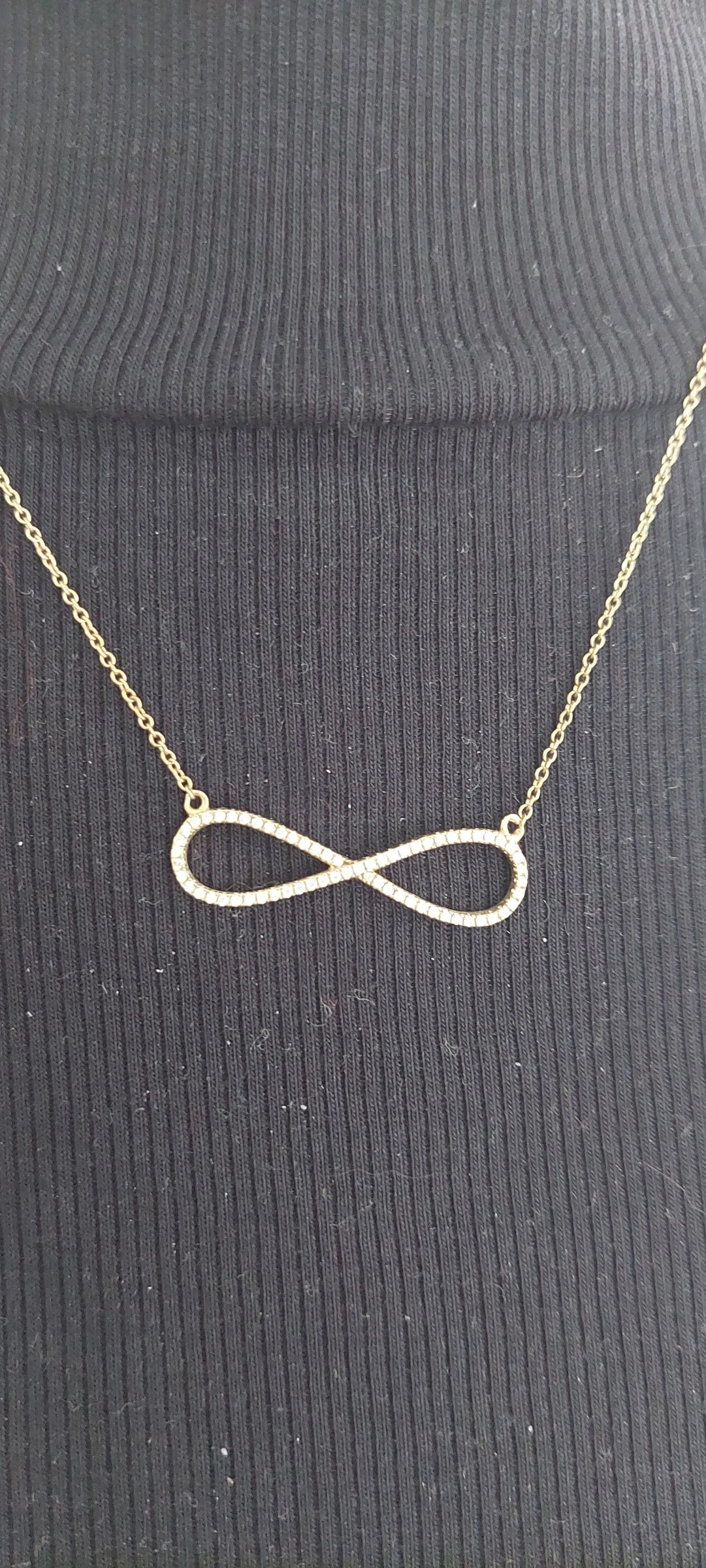 Infini zilver 925 gouden ketting – Pavé strass hanger ✨♾️ – photo 2